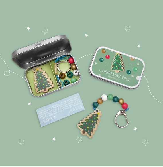 Christmas Tree Keyring Gift Kit: Cotton Twist