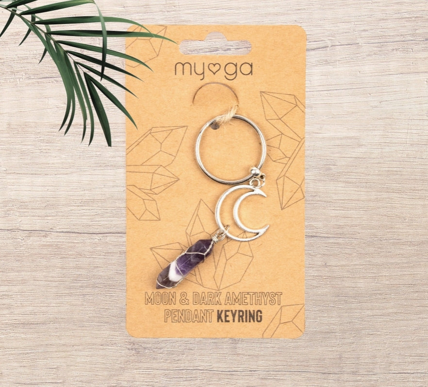 Mood and Dark Amethyst Keychain