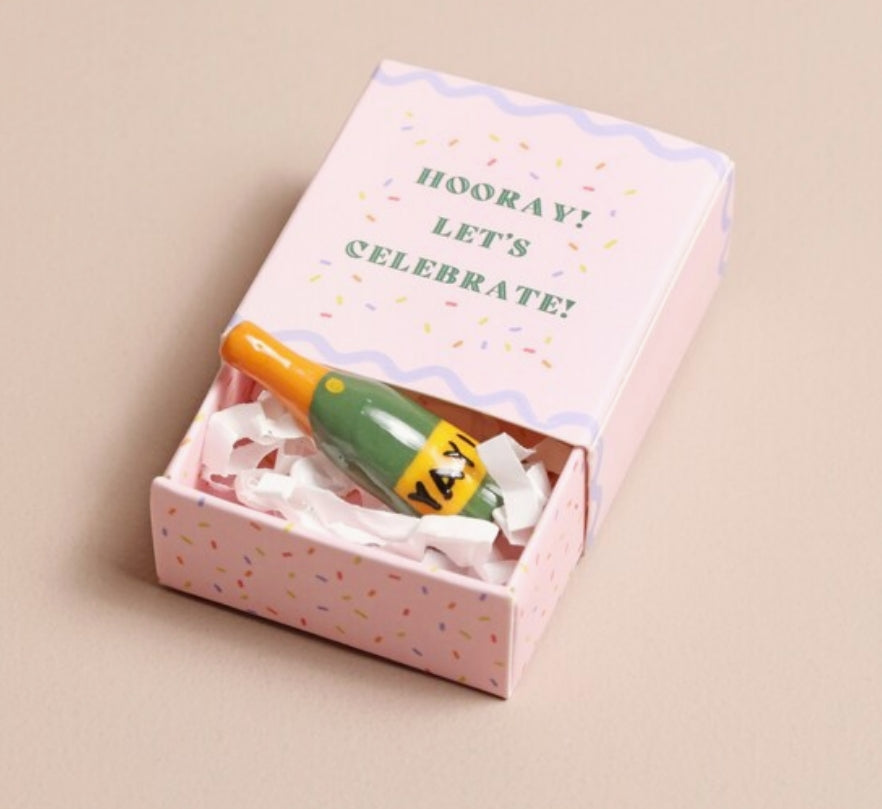 Tiny Matchbox Ceramic Token - Champagne