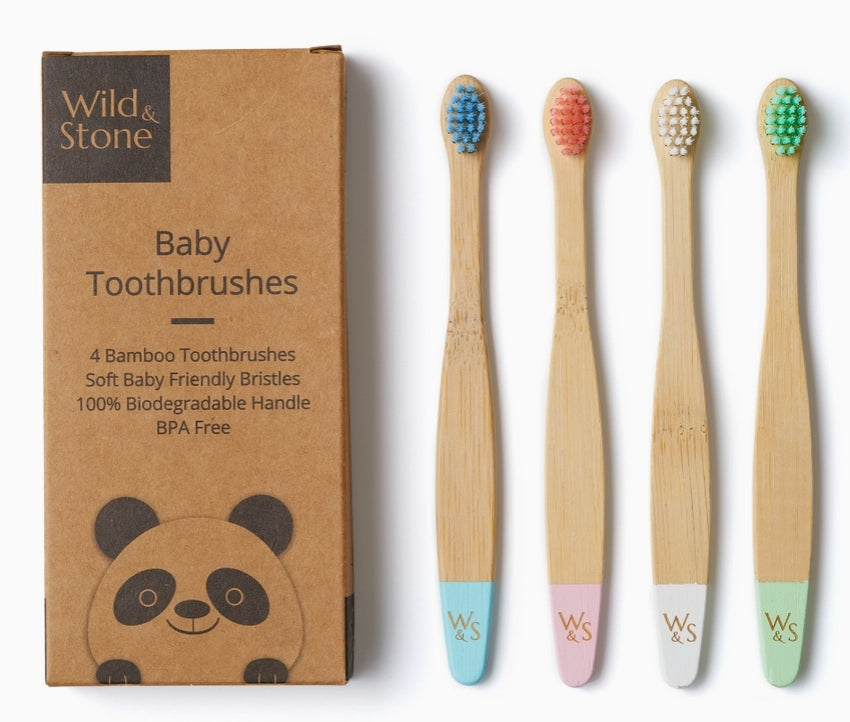 Baby Bamboo Toothbrush (Fsc 100%) - 4 Pack - Soft Bristles