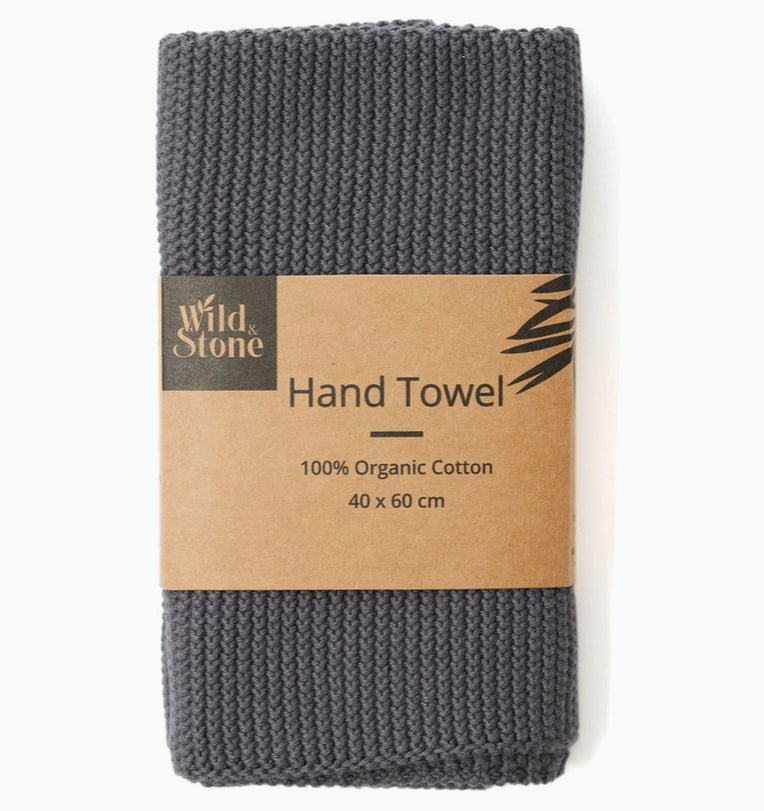 Hand Towels - 100% Organic Cotton - Slate Grey