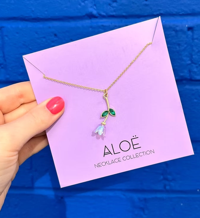 24k Gold Plated Bloom Flower Charm Necklace