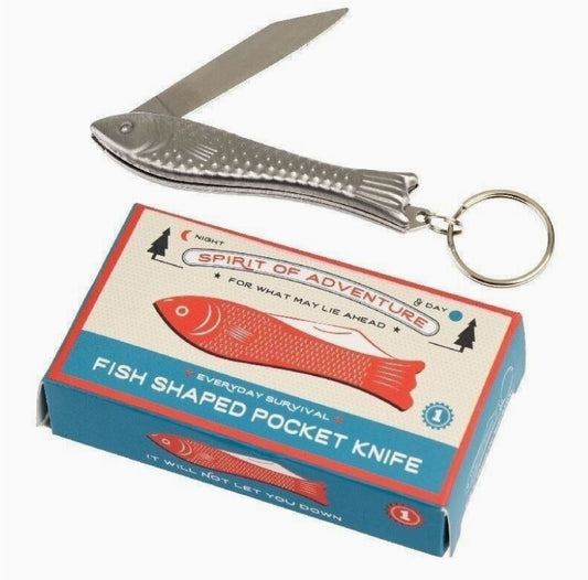 Fish Shaped Pocket Knife Keyring - Spirit of Adventure