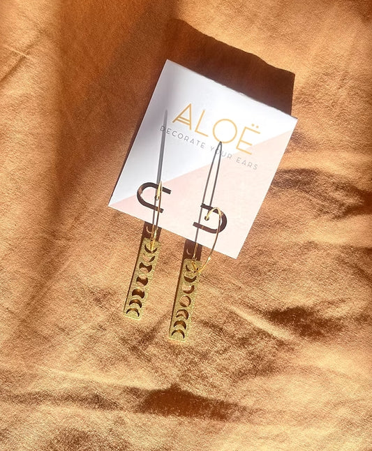 Celestial Moon Baton Hoop Earrings - Aloe Earrings